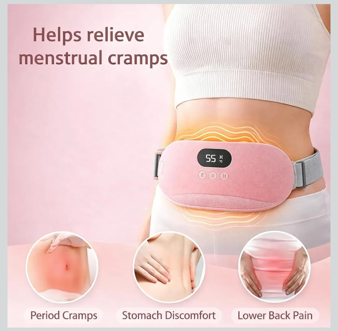Electric Cramp Relief Belt for Women | Rechargeable Period Heating & Massage Device | Portable Menstrual Comfort Pad